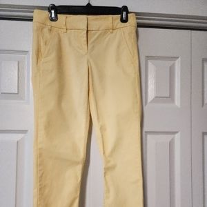 Loft Marissa Dress Ankle Pant, yellow size 0 petite